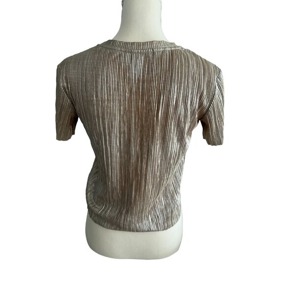& OTHER STORIES Gold Metallic Tee Top Size 2 - Picture 5 of 5